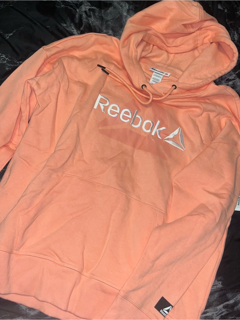 Reebok Coral Peach Hoodie with Logo nwt